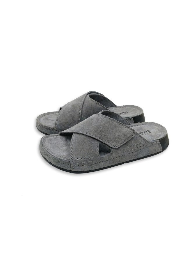 Stylish men's slippers with a modern and comfortable design – genuine leather and non-slip orthopedic sole, available in various sizes and colors. - Image 2